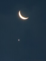 A waning crescent Moon and Venus photographed on the morning of November 9th 2023 (click for full-size image) (Photo: Copyright Martin J Powell, 2023)