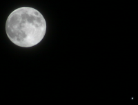 Jupiter and the Full Moon on the night of April 10th 2017. Click for full-size image (Copyright Martin J Powell, 2017)