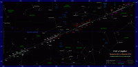 Star map showing the path of Jupiter through Cancer, Leo, Virgo and Libra from September 2014 to November 2018. Click for full-size version, 162 KB (Copyright Martin J Powell, 2014)