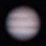 Jupiter as it appears through a small telescope (click to see animation, 211 KB)