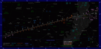 Star chart showing the paths of Venus, Mercury and Mars through the zodiac constellations for the earlier part of Venus' evening apparition in 2021-22 Click on thumbnail for a full-size star map, 216 KB (Copyright Martin J Powell 2021)