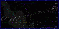Star chart showing the paths of Venus and Mercury through the zodiac constellations during the later part of Venus' 2021-22 evening apparition. Click for full-size star map, 228 KB (Copyright Martin J Powell 2021)