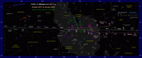 Star chart showing the paths of Venus and Mercury through Libra, Scorpius, Ophiuchus, Sagittarius and Capricornus from October 2011 to January 2012. Click for full-size star map, 184 KB (Copyright Martin J Powell 2011)