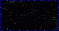 Star map showing the zodiac constellations Cancer, Leo and Virgo plus surrounding constellations. Click for full-size star map, 140 KB